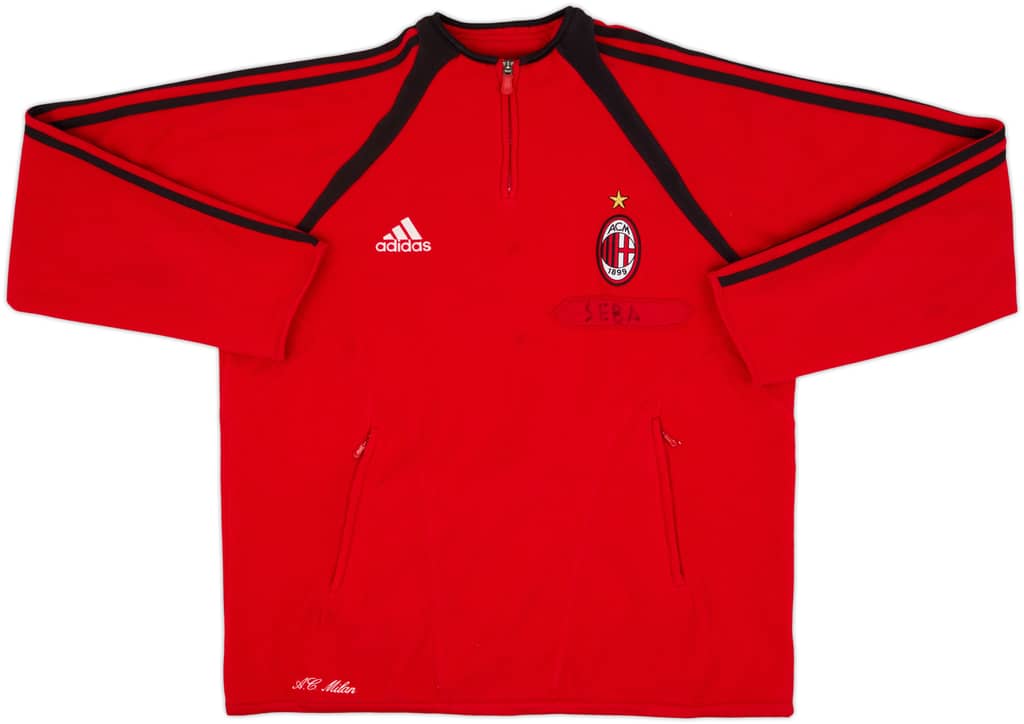 2003-04 AC Milan adidas 1/4 Zip Drill Top - 6/10 - (L/XL)