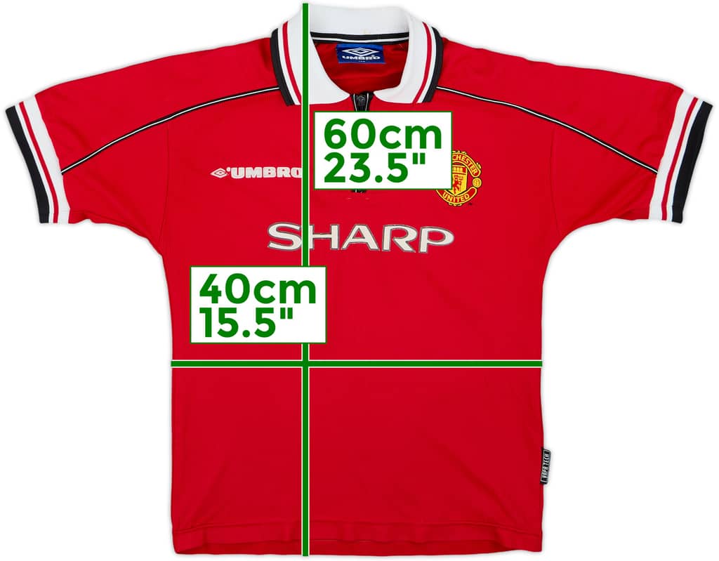 1998-00 Manchester United Home Shirt - 6/10 - (10-11 Years)