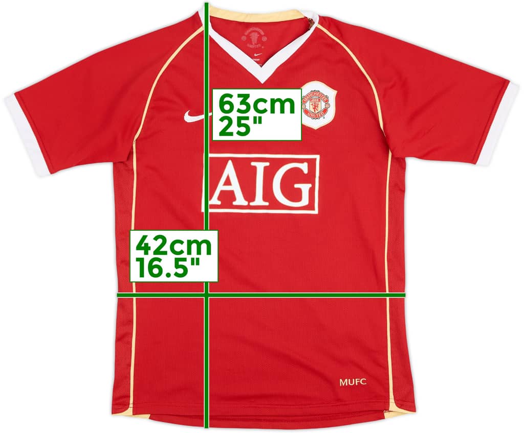2006-07 Manchester United Home Shirt - 8/10 - (L.Boys)