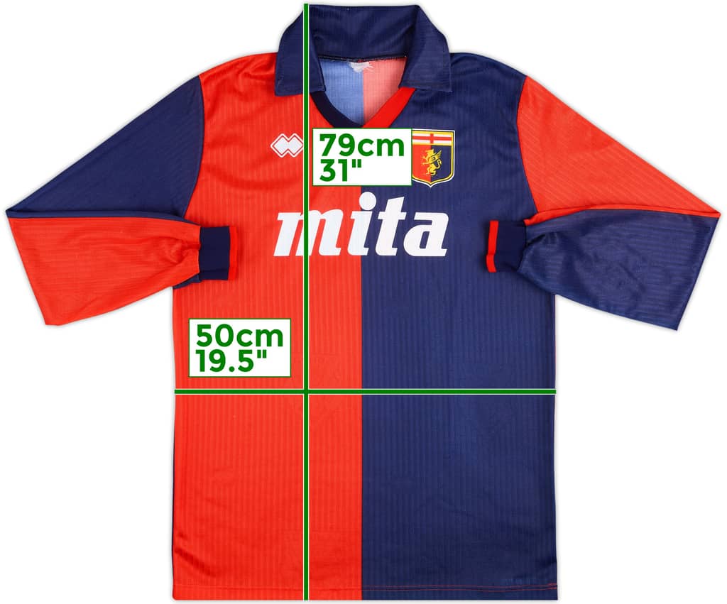 1990-91 Genoa Home L/S Shirt - 8/10 - (L)