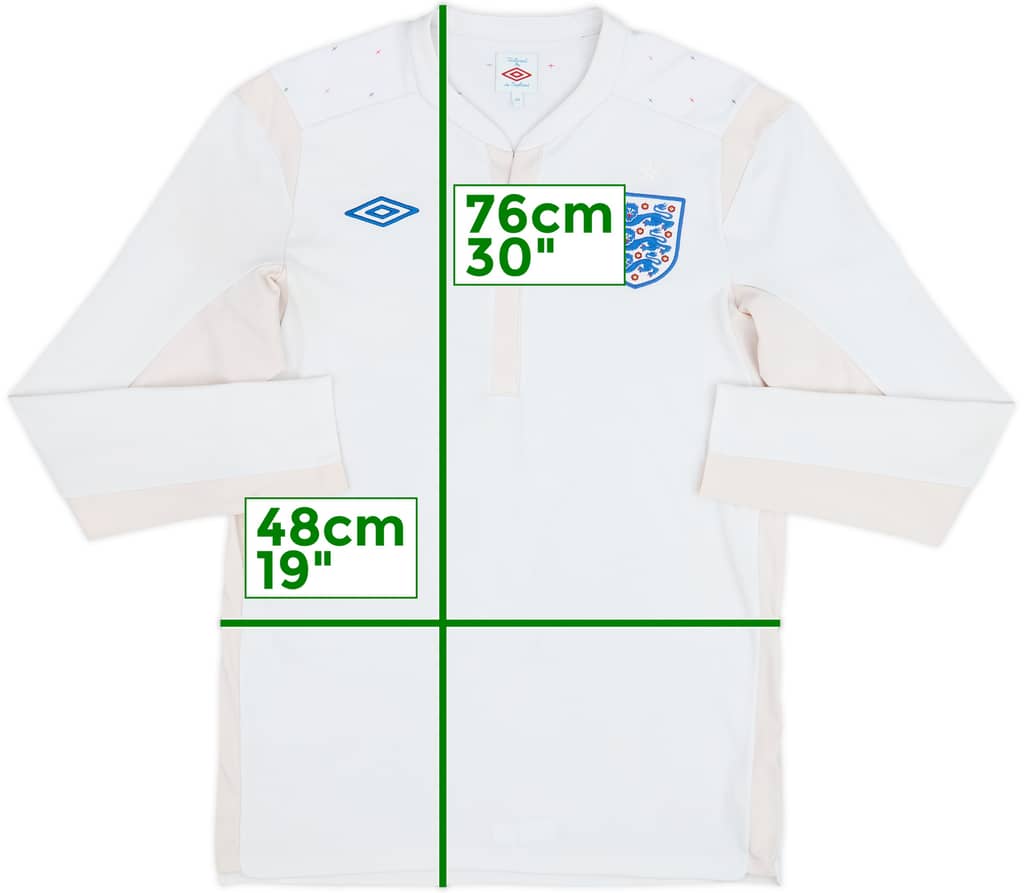 2010-11 England Home L/S Shirt - 5/10 - (M)
