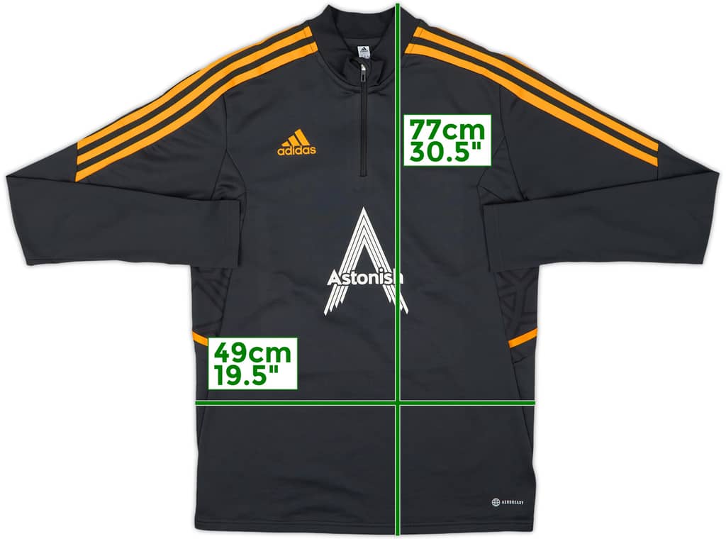 2022-23 Leeds United adidas 1/4 Zip Drill Top - 9/10 - (M)