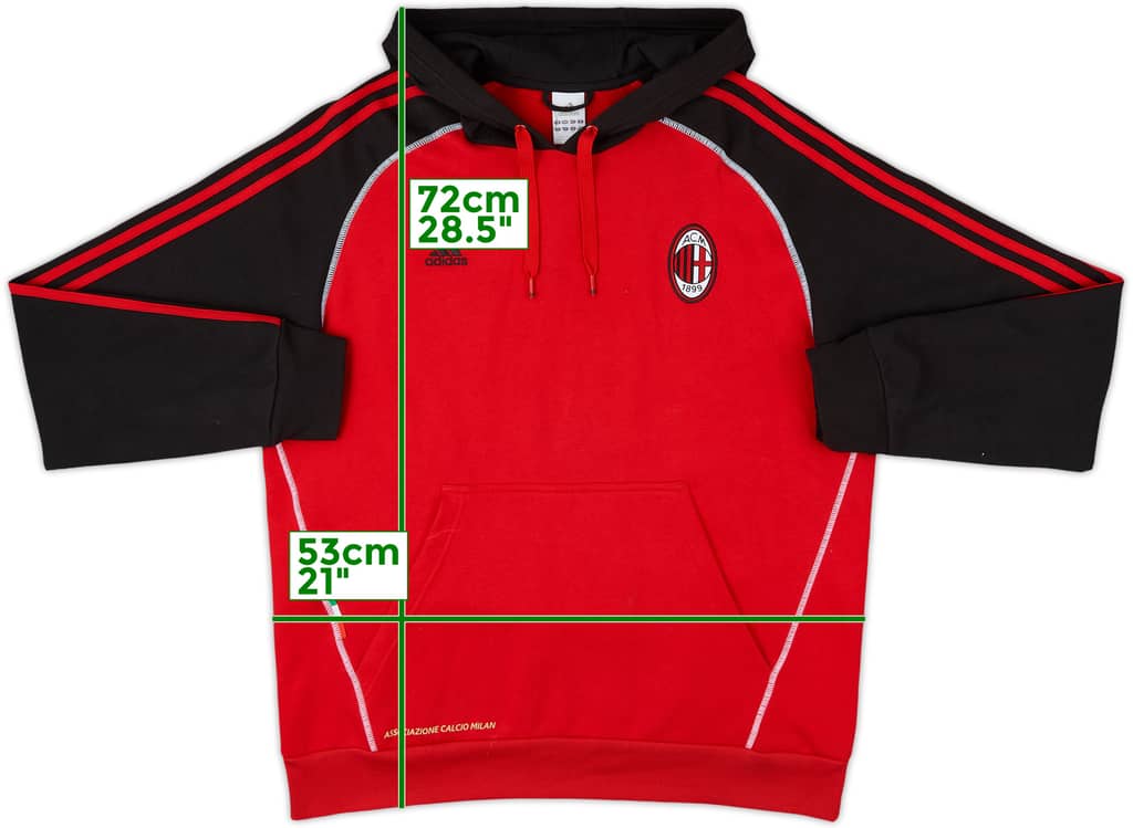 2012-13 AC Milan adidas Hooded Sweat Top - 8/10 - (XL)