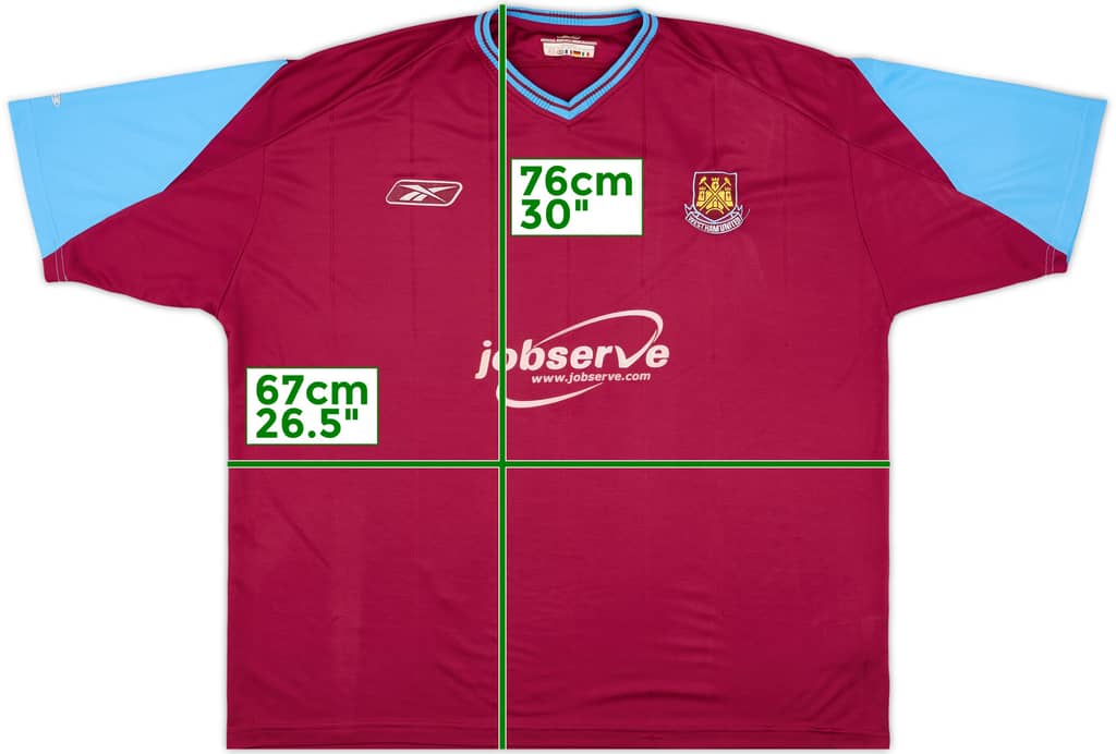 2003-05 West Ham Home Shirt - 8/10 - (XXL)