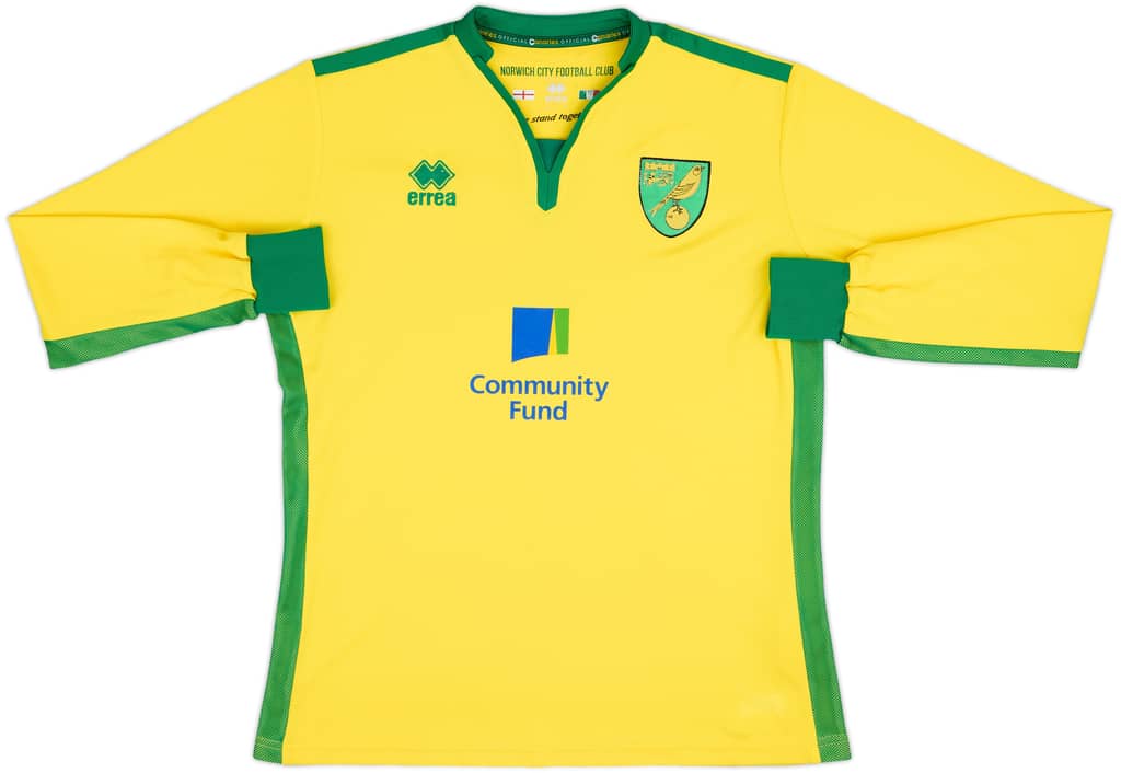2016-17 Norwich Home L/S Shirt - 7/10 - (L)