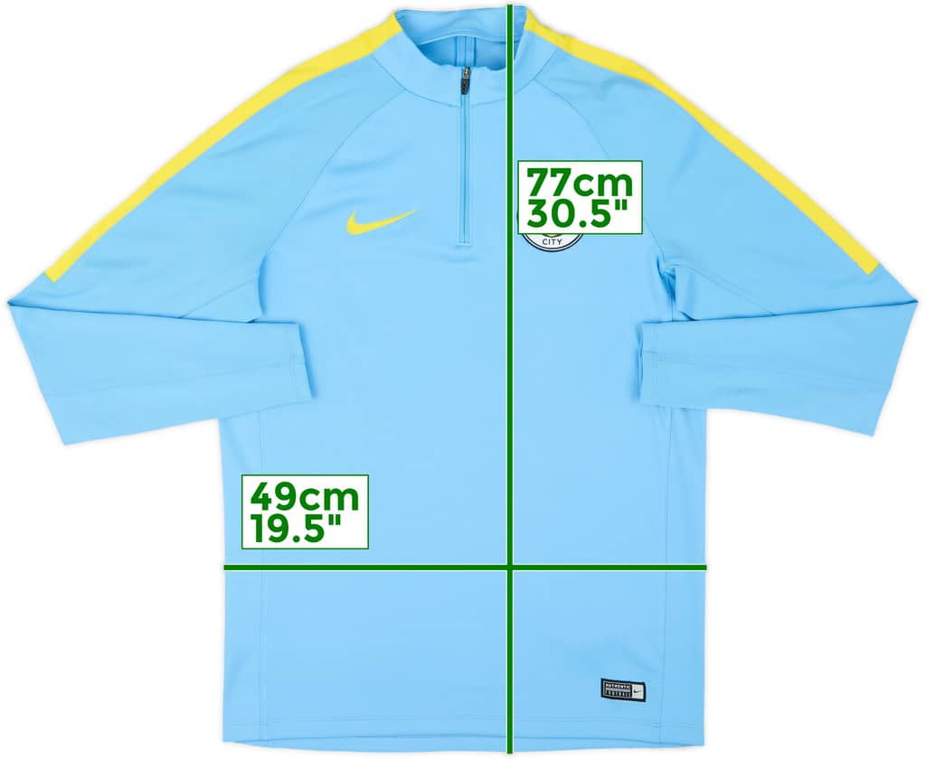 2016-17 Manchester City Nike 1/4 Zip Drill Top - 9/10 - (M)