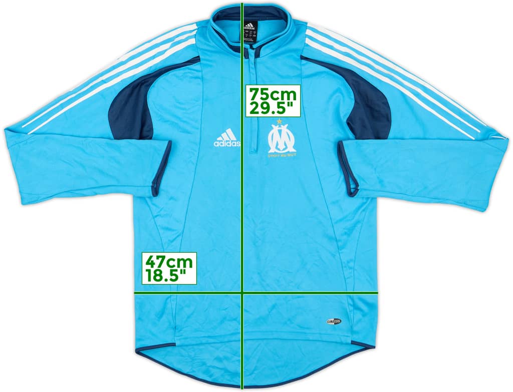2004-06 Olympique Marseille adidas 1/4 Zip Sweat Top - 8/10 - (M)