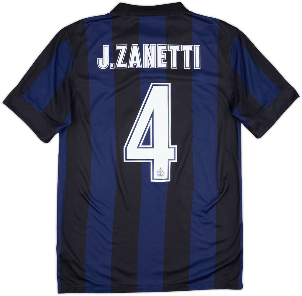2013-14 Inter Milan Home Shirt J. Zanetti #4 - 8/10 - (S)
