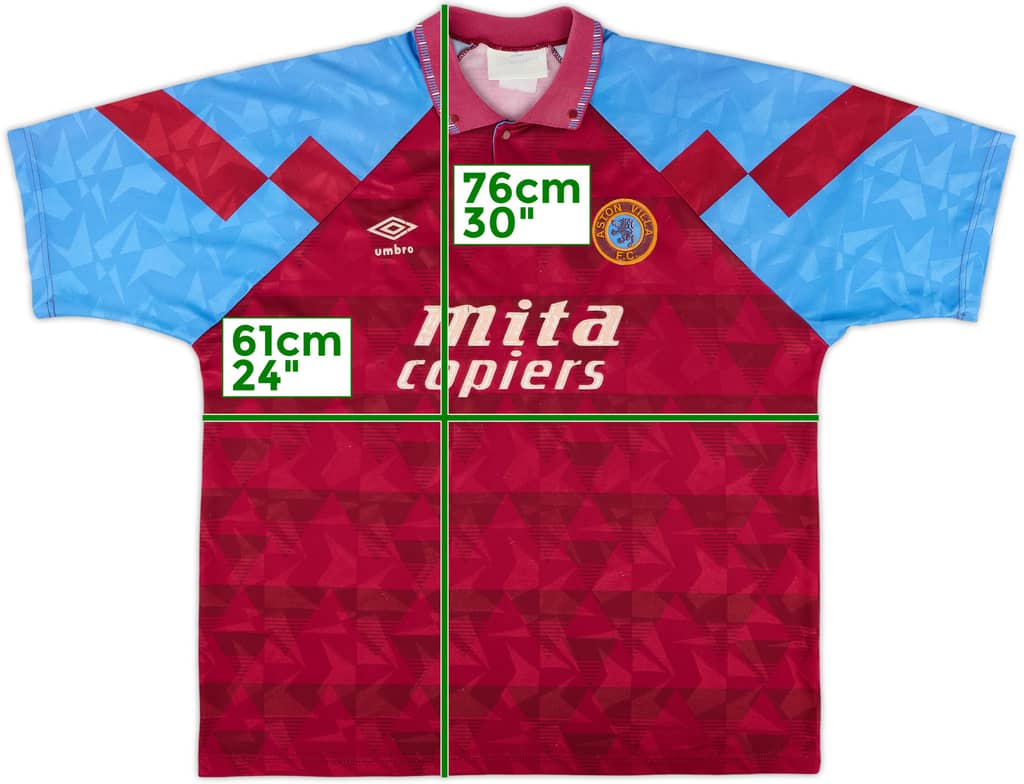 1990-92 Aston Villa Home Shirt - 5/10 - (L)