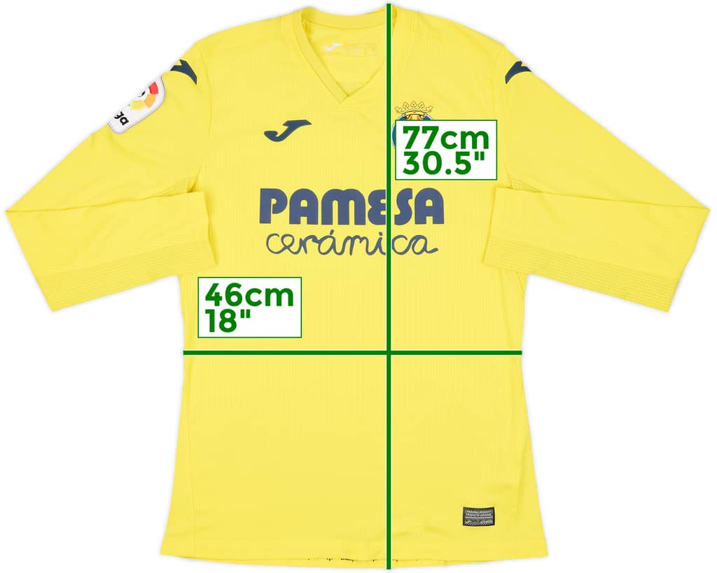 2020-21 Villarreal Home L/S Shirt - 8/10 - (M)