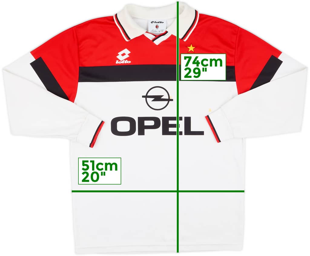 1994-95 AC Milan Away L/S Shirt - 6/10 - (L)