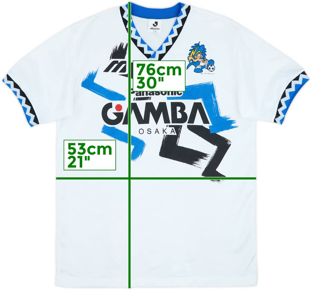 1993-95 Gamba Osaka Mizuno Training Shirt - 9/10 - (L)