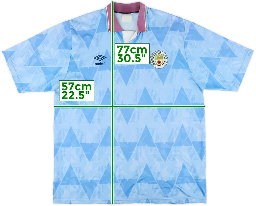 1989-91 Manchester City Home Shirt - 5/10 - (L)