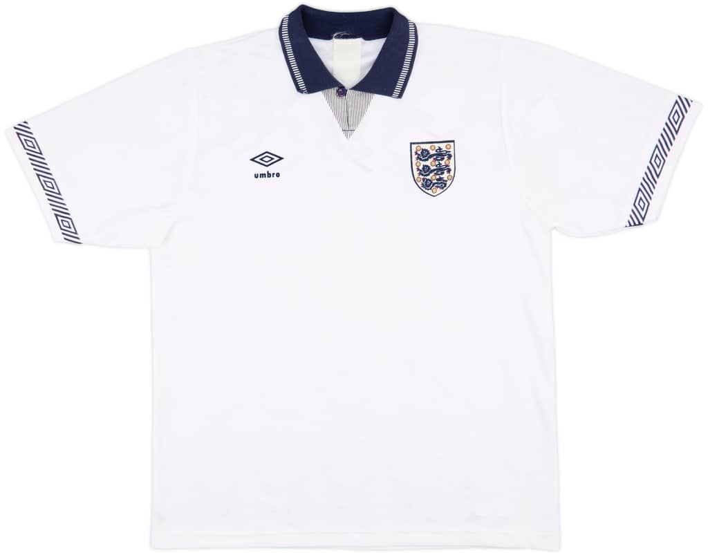 1990-92 England Home Shirt - 8/10 - (XL)