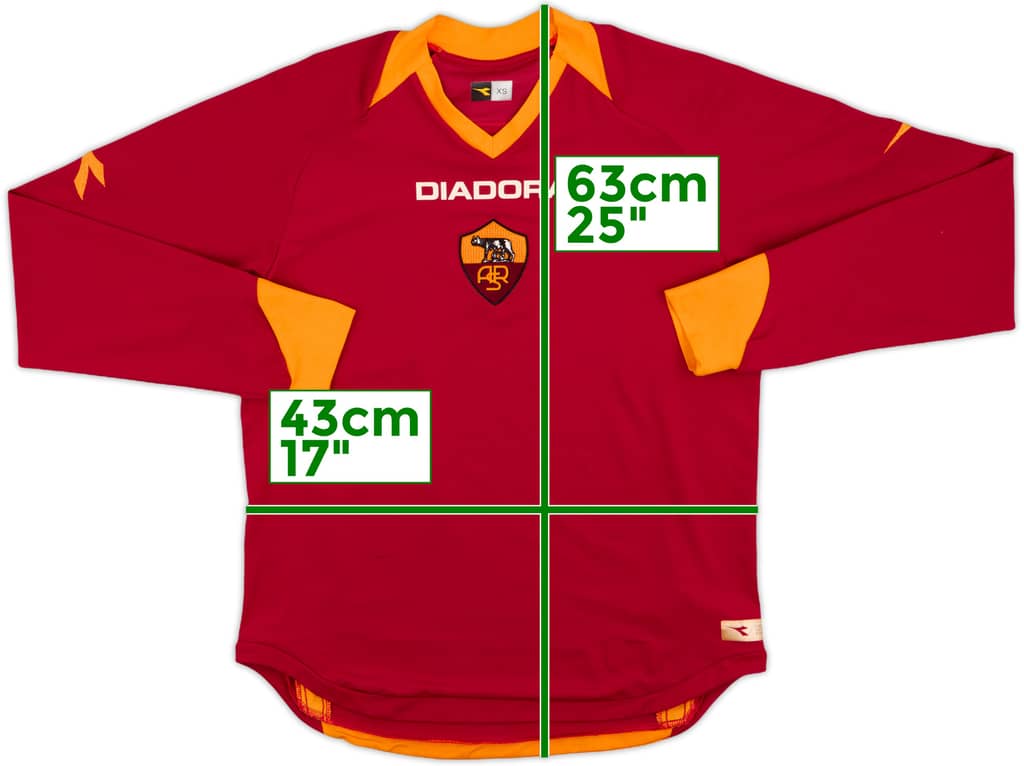 2006-07 Roma Home L/S Shirt - 7/10 - (XS)