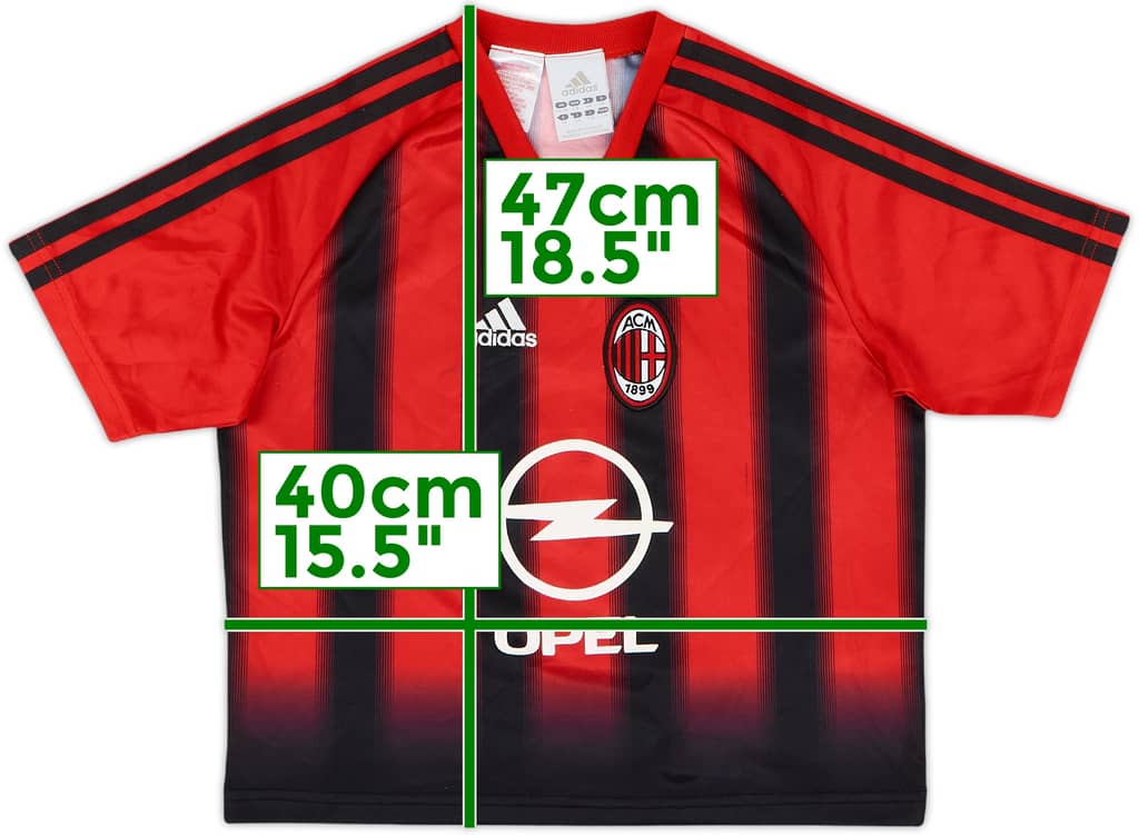 2004-05 AC Milan Home Shirt - 9/10 - (6-7 Years)