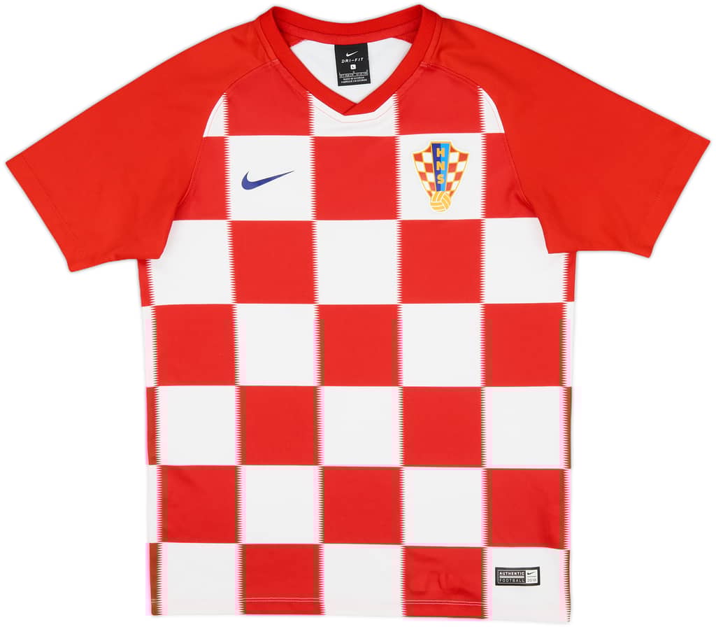 2018-19 Croatia Basic Home Shirt - 9/10 - (L.Boys)