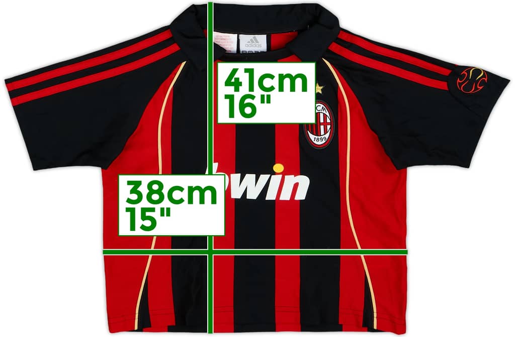 2006-07 AC Milan Home Shirt - 8/10 - (4-5 Years)
