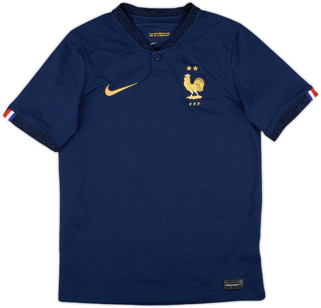 2022-23 France Home Shirt - 8/10 - (M.Boys)
