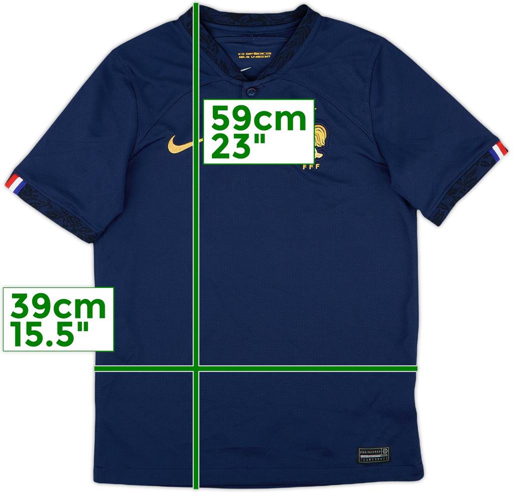 2022-23 France Home Shirt - 8/10 - (M.Boys)