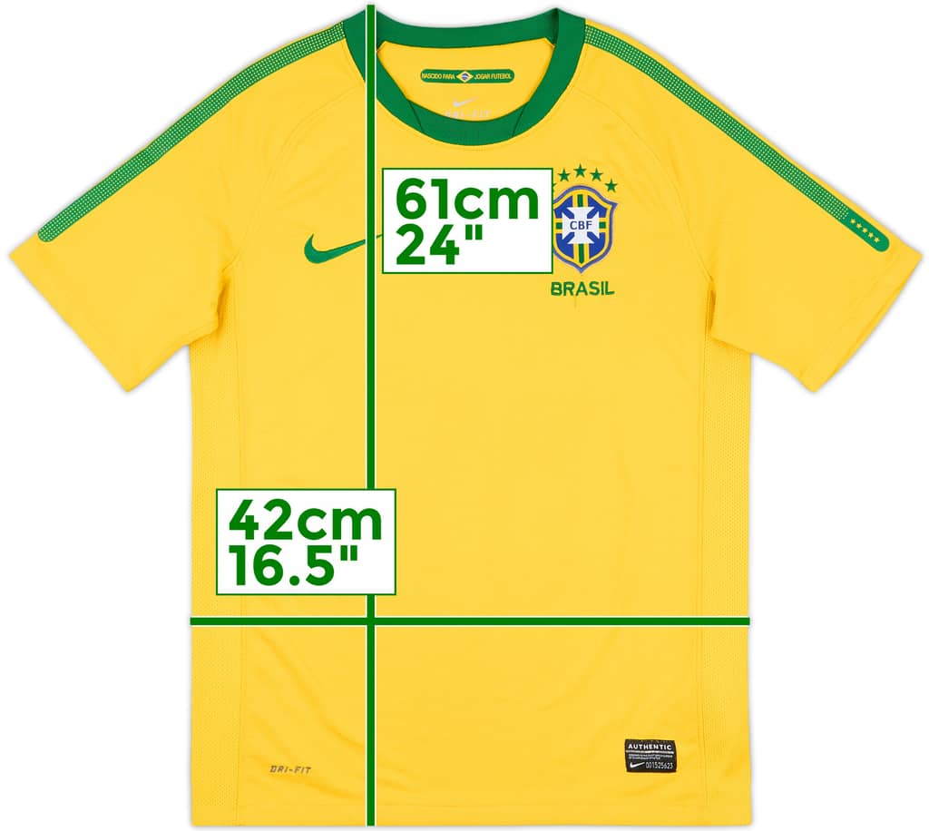 2010-11 Brazil Home Shirt - 8/10 - (M.Boys)