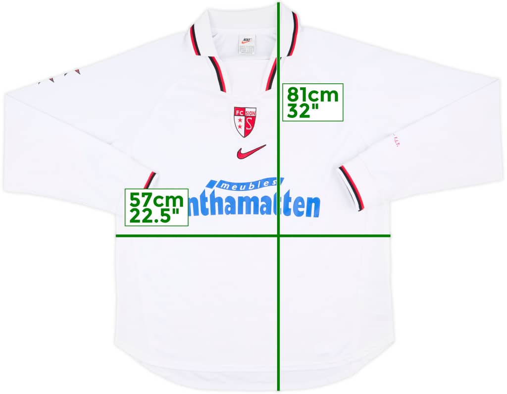 1998-00 FC Sion Player Issue Home L/S Shirt - 7/10 - (XL)