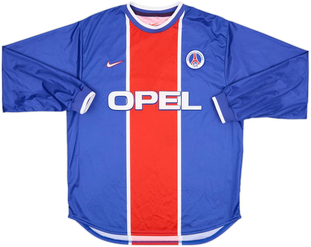 1999-00 Paris Saint-Germain Player Issue Home L/S Shirt - 8/10 - (L)
