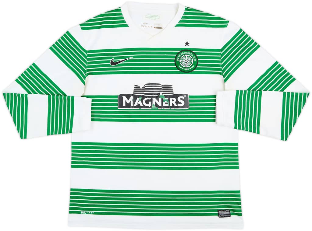 2013-15 Celtic Home L/S Shirt - 4/10 - (M)