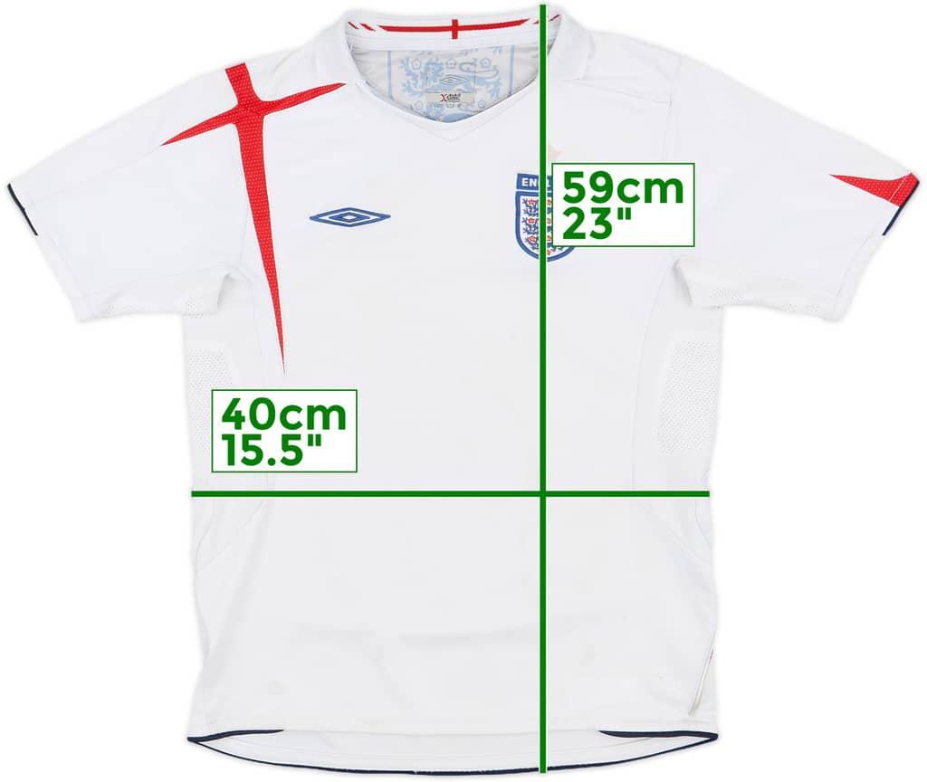 2005-07 England Home Shirt - 4/10 - (M.Boys)