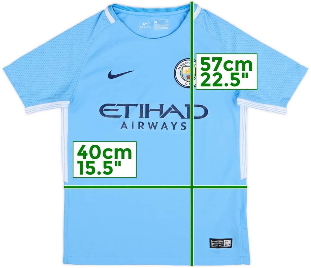 2017-18 Manchester City Home Shirt - 8/10 - (S.Boys)