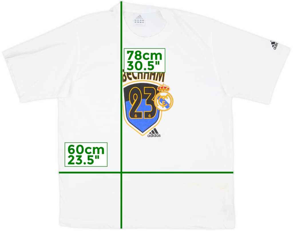 2003-04 Real Madrid adidas 'Beckham #23' Graphic Tee - 6/10 - (L)