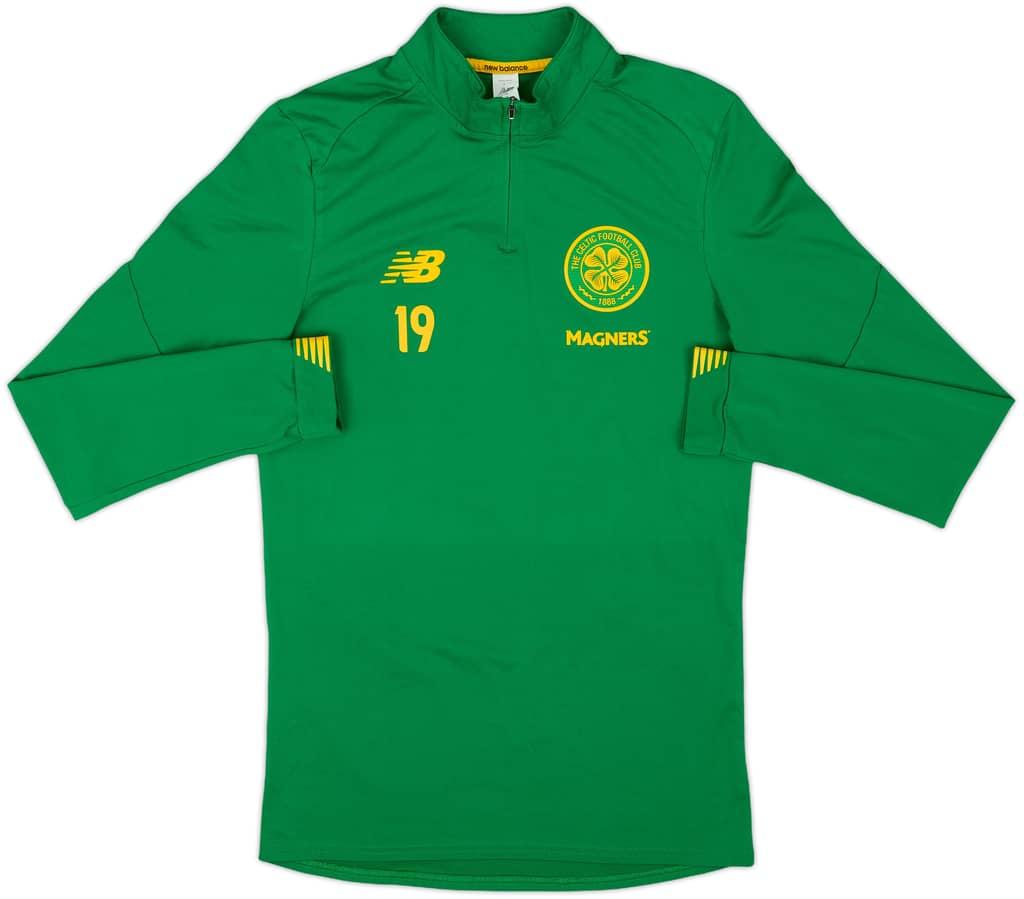 2019-20 Celtic New Balance Player Issue 1/4 Zip Drill Top #19 - 9/10 - (S)