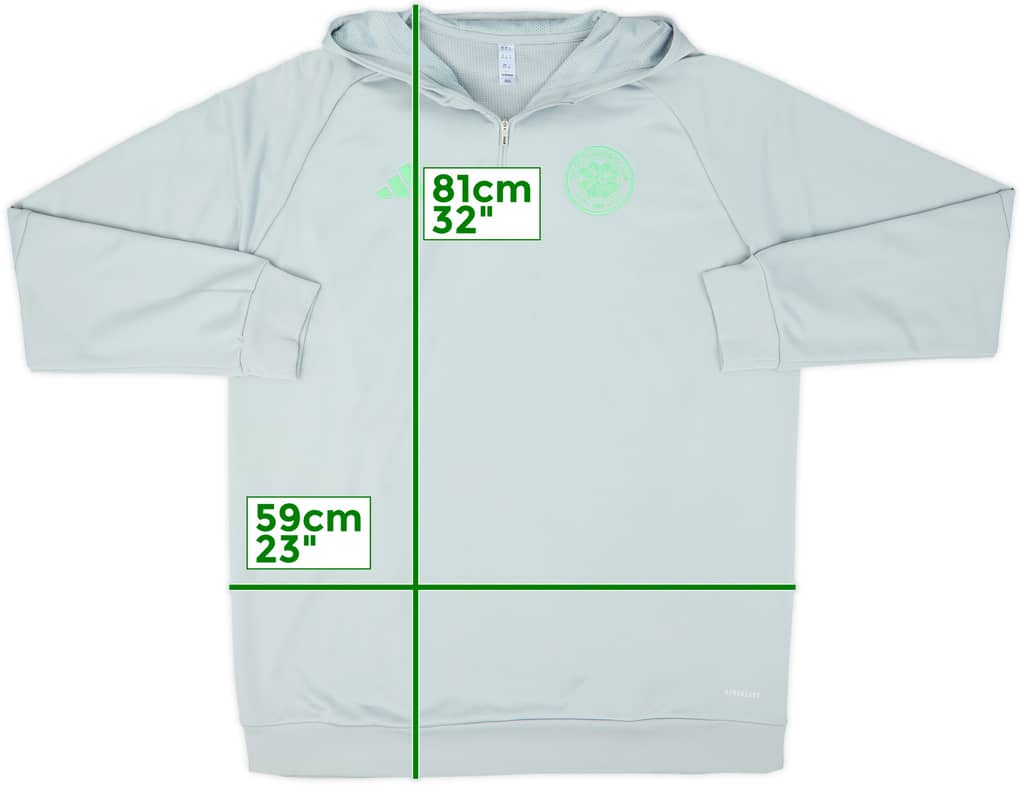 2023-24 Celtic adidas 1/4 Zip Hooded Sweat Top - 9/10 - (XL)
