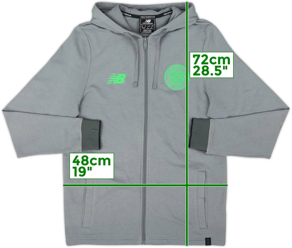 2017-18 Celtic New Balance Hooded Sweat Top - 7/10 - (S)
