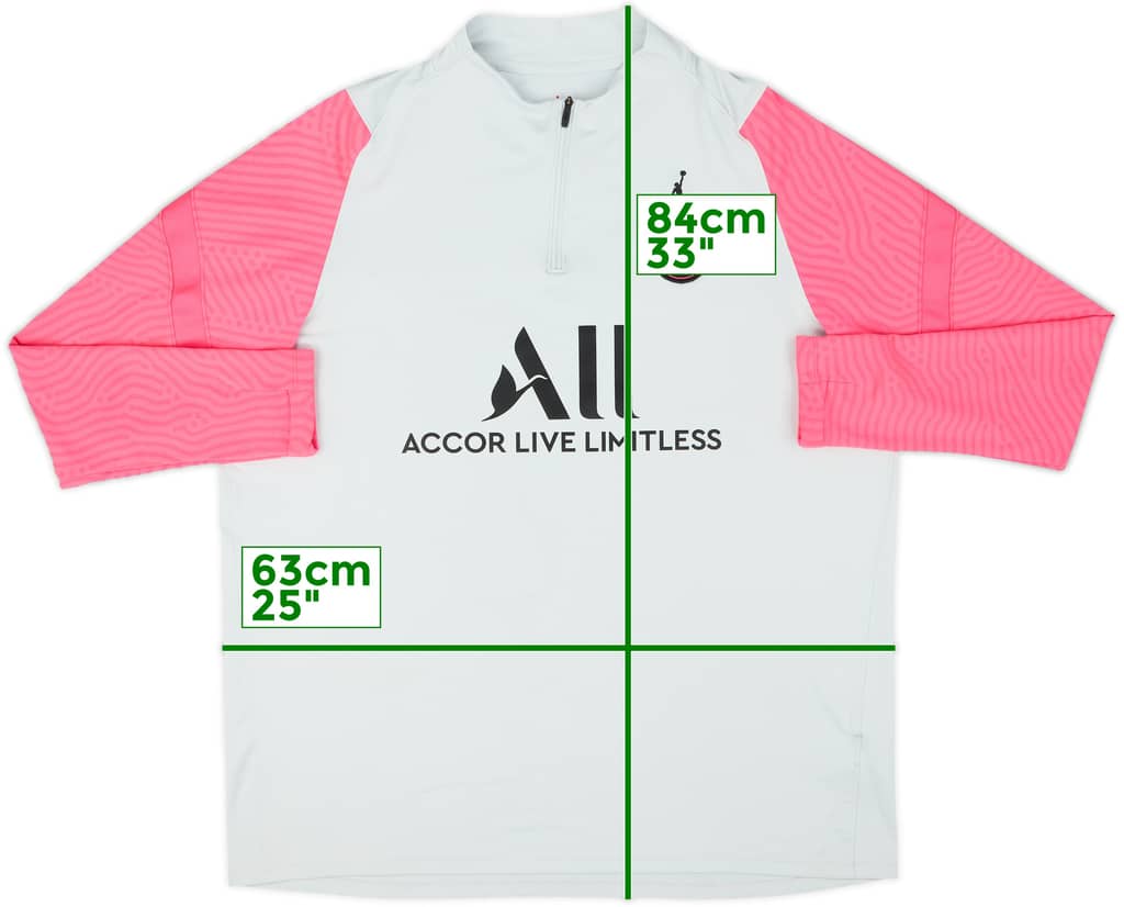 2021-22 Paris Saint-Germain Nike/Jordan 1/4 Zip Drill Top - 7/10 - (XXL)