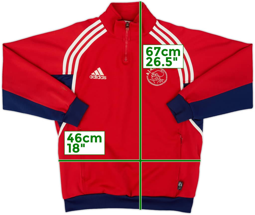 2000-01 Ajax adidas 1/4 Zip Track Jacket - 8/10 - (XL.Boys)
