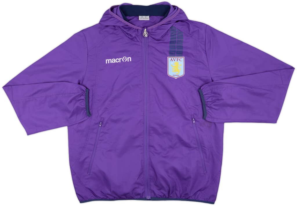 2013-14 Aston Villa Macron Hooded Track Jacket - 7/10 - (XL)