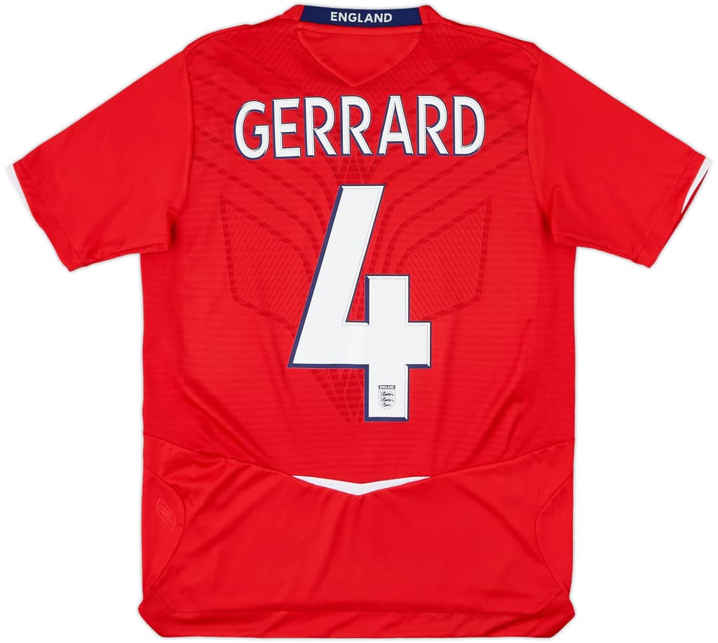 2008-10 England Away Shirt Gerrard #4 - 8/10 - (XL.Boys)