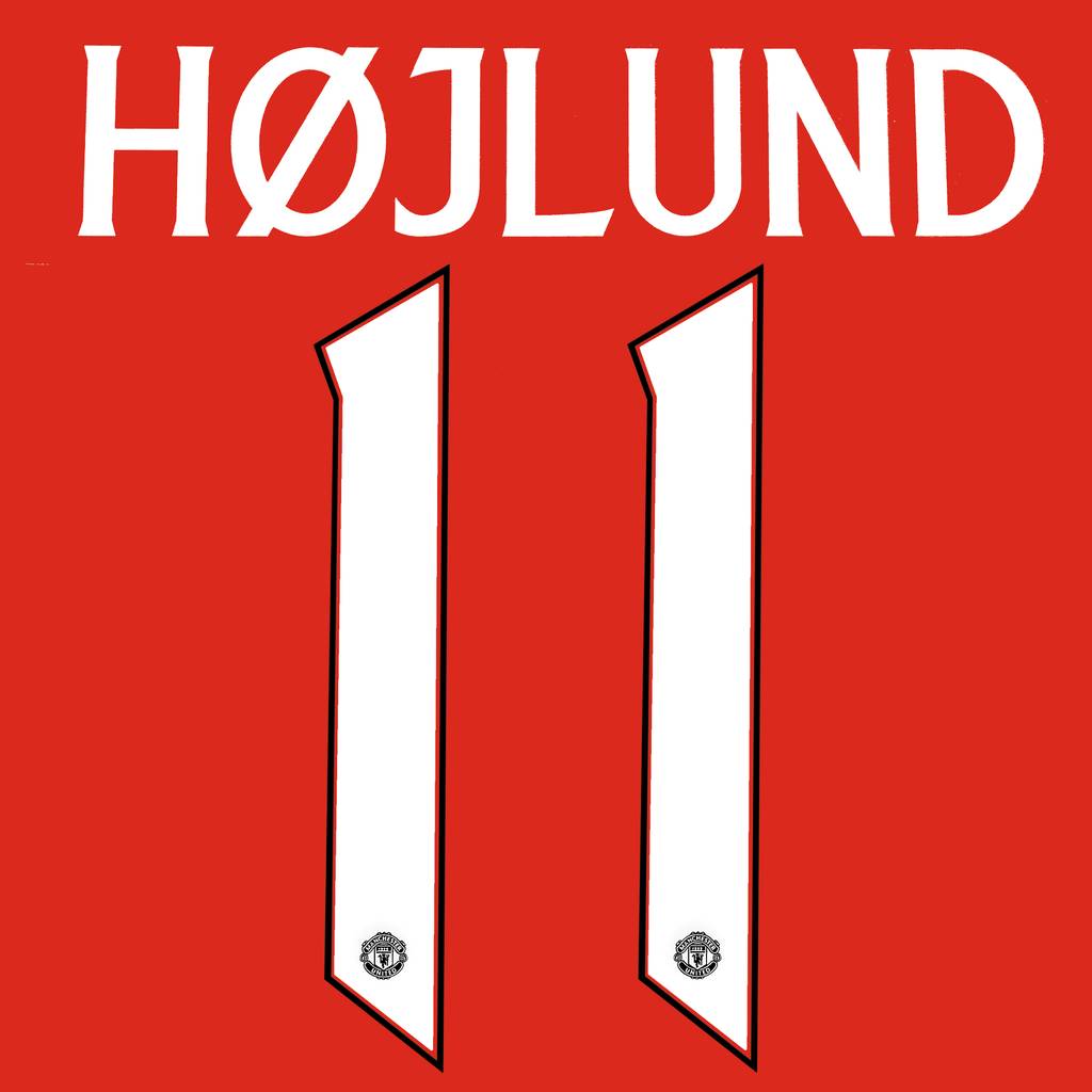2023-24 Manchester United Home Hojlund #11 Name Set