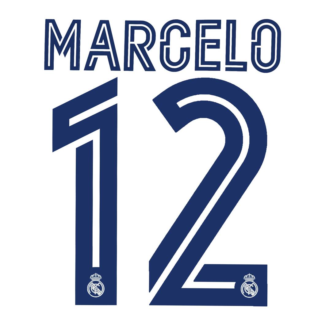 2020-21 Real Madrid Home Marcelo #12 Name Set