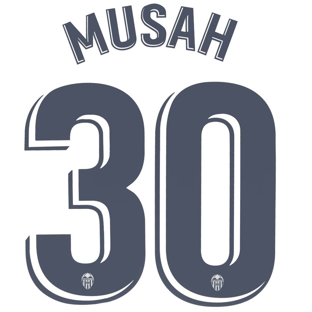 2020-21 Valencia Home Musah #30 Name Set