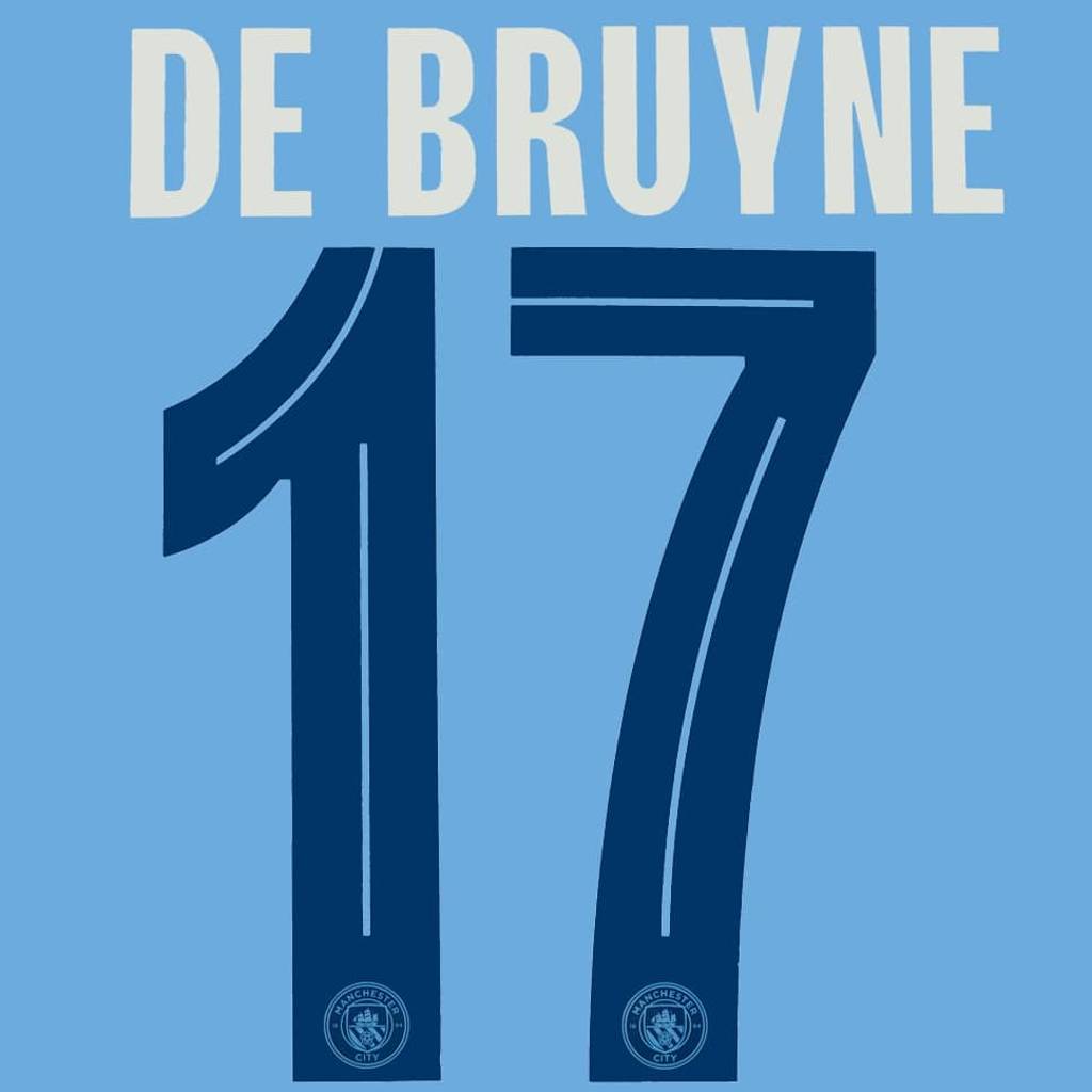2023-24 Manchester City Home Cup De Bruyne #17 Name Set