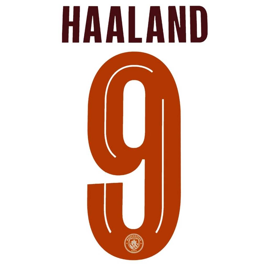 2023-24 Manchester City Away Cup Haaland #9 Kids Name Set