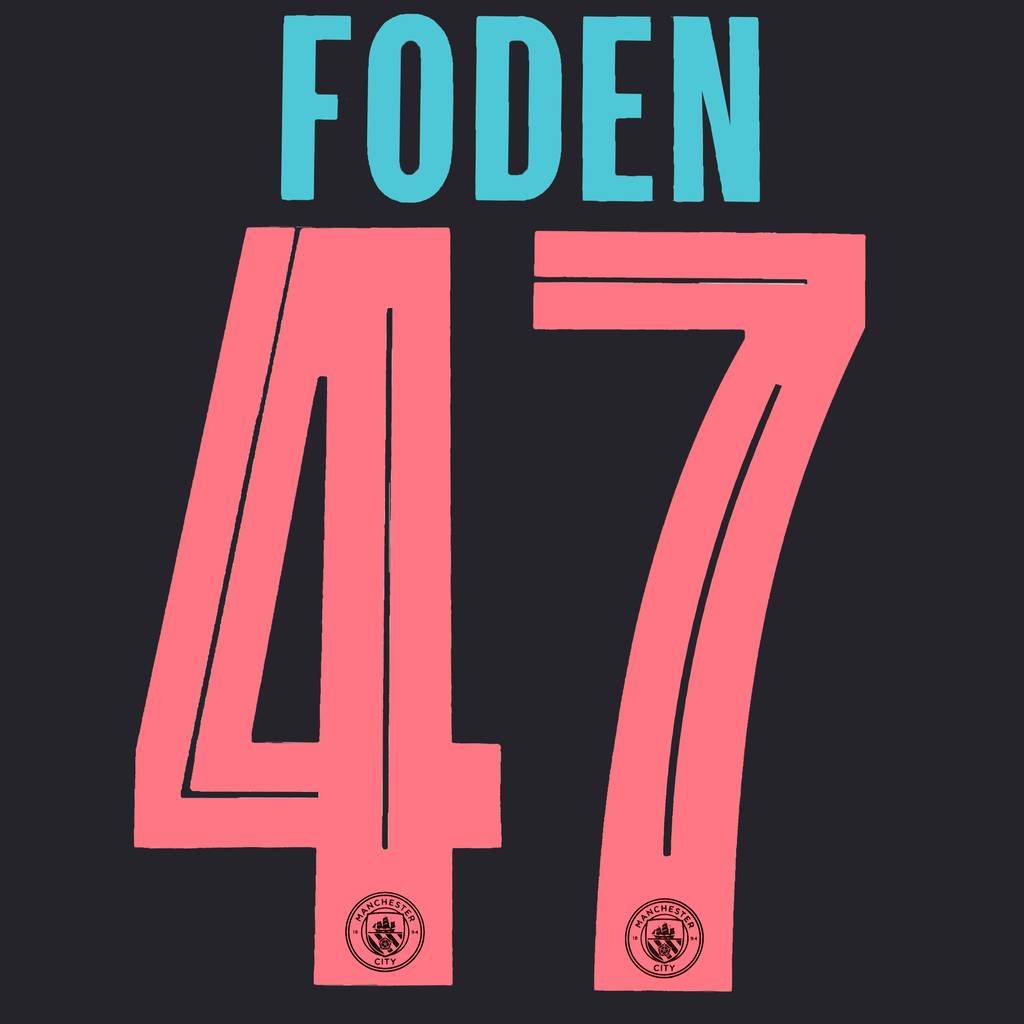 2023-24 Manchester City Third Cup Foden #47 Kids Name Set