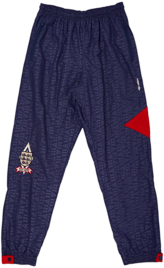1990-92 England Umbro Track Pants/Bottoms - 8/10 - (L)