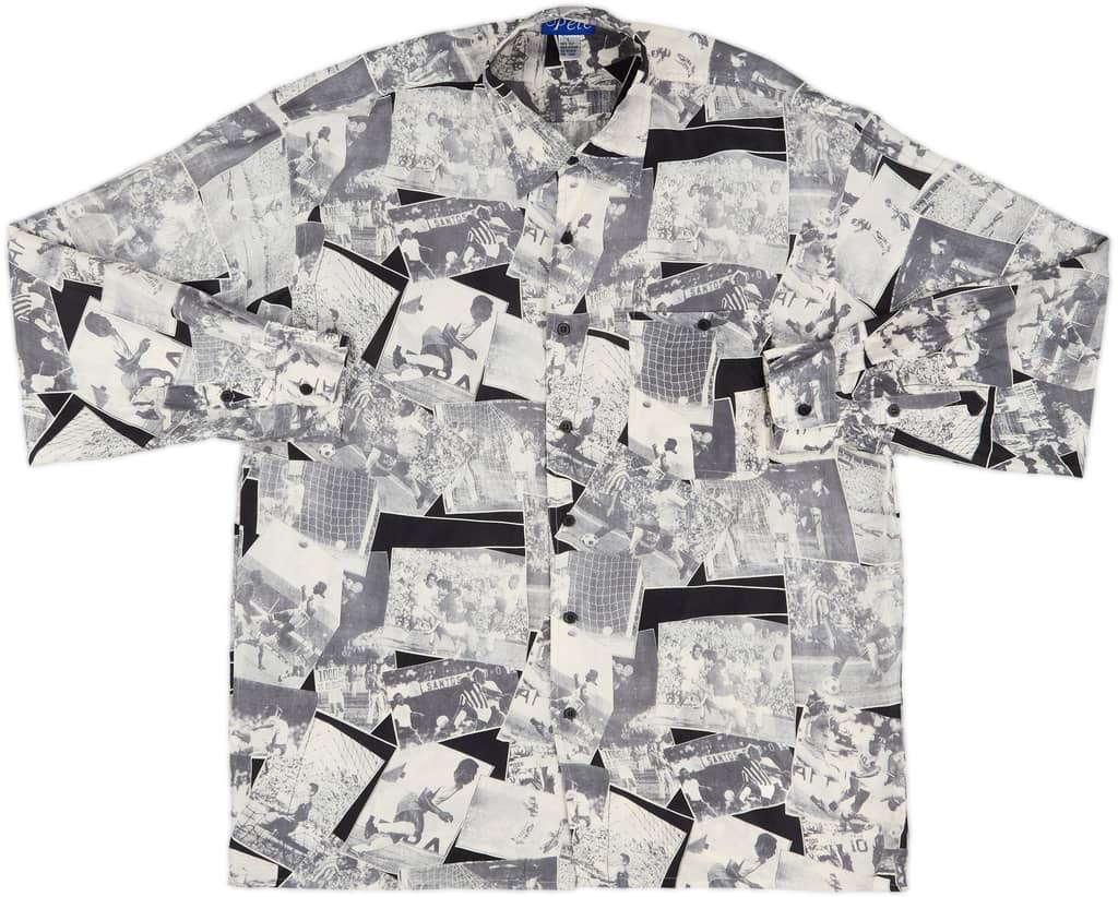 1990s Pele Silk Button-up Graphic Shirt - 10/10 - (L)