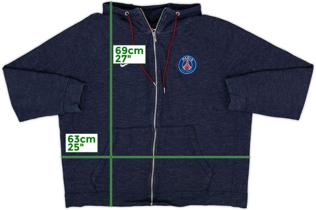 2017-18 Paris Saint-Germain Nike Zipped Hooded Sweat Top - 8/10 - (XXL)