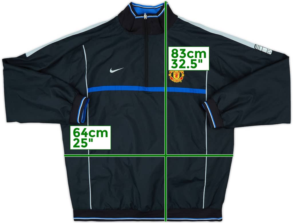 2002-03 Manchester United Nike Reversible 1/4 Zip Drill Top - 9/10 - (XXL)