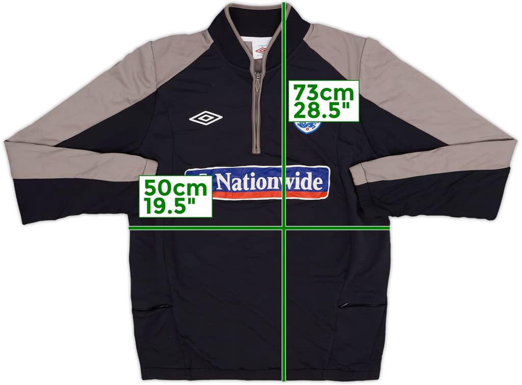 2010-11 England Umbro 1/4 Zip Drill Top - 7/10 - (L)