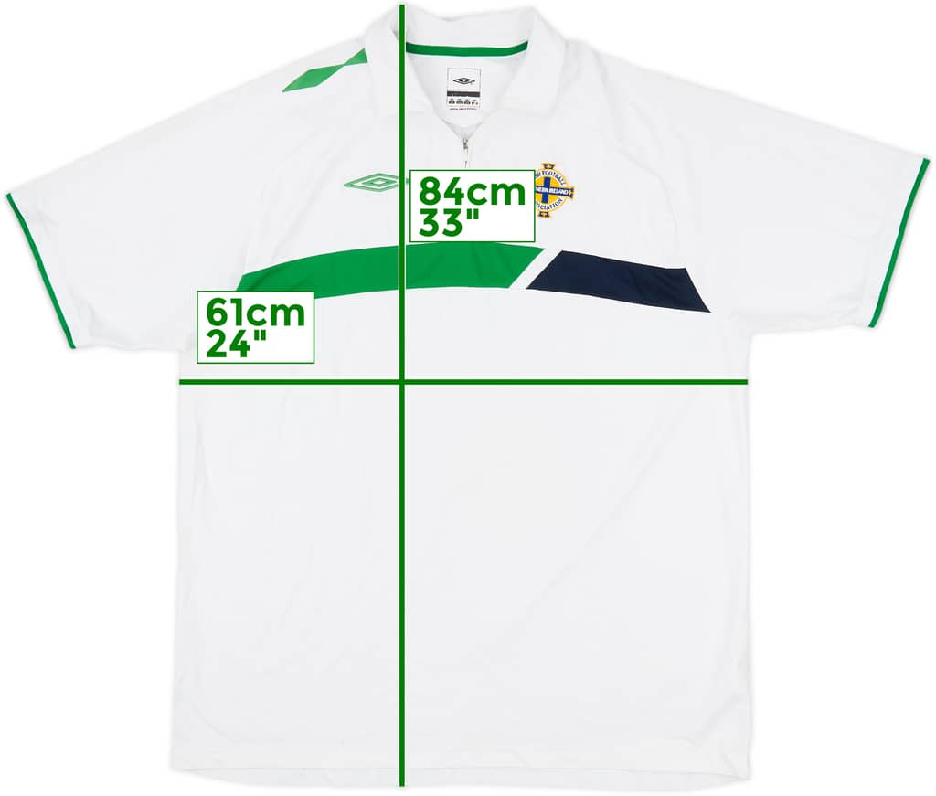2007-08 Northern Ireland Umbro 1/4 Zip Polo Shirt - 9/10 - (XXL)